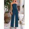 imagePRETTYGARDEN Womens Summer Outfits 2 Piece Sets Casual Ribbed Knit Crop Tube Top Wide Leg Pants Spring Matching Lounge SetDark Blue