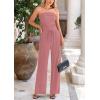 imagePRETTYGARDEN Womens Summer Outfits 2 Piece Sets Casual Ribbed Knit Crop Tube Top Wide Leg Pants Spring Matching Lounge SetDusty Pink