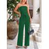 imagePRETTYGARDEN Womens Summer Outfits 2 Piece Sets Casual Ribbed Knit Crop Tube Top Wide Leg Pants Spring Matching Lounge SetGreen
