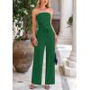 imagePRETTYGARDEN Womens Summer Outfits 2 Piece Sets Casual Ribbed Knit Crop Tube Top Wide Leg Pants Spring Matching Lounge SetGreen