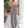 imagePRETTYGARDEN Womens Summer Outfits 2 Piece Sets Casual Ribbed Knit Crop Tube Top Wide Leg Pants Spring Matching Lounge SetGrey