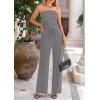imagePRETTYGARDEN Womens Summer Outfits 2 Piece Sets Casual Ribbed Knit Crop Tube Top Wide Leg Pants Spring Matching Lounge SetGrey
