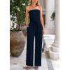 imagePRETTYGARDEN Womens Summer Outfits 2 Piece Sets Casual Ribbed Knit Crop Tube Top Wide Leg Pants Spring Matching Lounge SetNavy