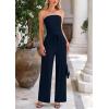 imagePRETTYGARDEN Womens Summer Outfits 2 Piece Sets Casual Ribbed Knit Crop Tube Top Wide Leg Pants Spring Matching Lounge SetNavy