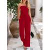 imagePRETTYGARDEN Womens Summer Outfits 2 Piece Sets Casual Ribbed Knit Crop Tube Top Wide Leg Pants Spring Matching Lounge SetRed