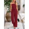 imagePRETTYGARDEN Womens Summer Outfits 2 Piece Sets Casual Ribbed Knit Crop Tube Top Wide Leg Pants Spring Matching Lounge SetWine Red