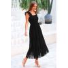 imagePRETTYGARDEN Womens Summer Tulle Midi Dress Sleeveless Smocked Ruffle Flowy Mesh Dresses Party Wedding Guest SundressBlack