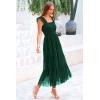 imagePRETTYGARDEN Womens Summer Tulle Midi Dress Sleeveless Smocked Ruffle Flowy Mesh Dresses Party Wedding Guest SundressDark Green