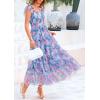 imagePRETTYGARDEN Womens Summer Tulle Midi Dress Sleeveless Smocked Ruffle Flowy Mesh Dresses Party Wedding Guest SundressFloral Blue Pink