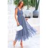 imagePRETTYGARDEN Womens Summer Tulle Midi Dress Sleeveless Smocked Ruffle Flowy Mesh Dresses Party Wedding Guest SundressGrey Blue