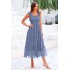imagePRETTYGARDEN Womens Summer Tulle Midi Dress Sleeveless Smocked Ruffle Flowy Mesh Dresses Party Wedding Guest SundressGrey Blue