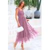 imagePRETTYGARDEN Womens Summer Tulle Midi Dress Sleeveless Smocked Ruffle Flowy Mesh Dresses Party Wedding Guest SundressGrey Purple