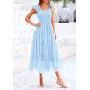 imagePRETTYGARDEN Womens Summer Tulle Midi Dress Sleeveless Smocked Ruffle Flowy Mesh Dresses Party Wedding Guest SundressLight Blue
