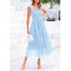 imagePRETTYGARDEN Womens Summer Tulle Midi Dress Sleeveless Smocked Ruffle Flowy Mesh Dresses Party Wedding Guest SundressLight Blue