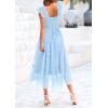 imagePRETTYGARDEN Womens Summer Tulle Midi Dress Sleeveless Smocked Ruffle Flowy Mesh Dresses Party Wedding Guest SundressLight Blue