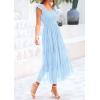 imagePRETTYGARDEN Womens Summer Tulle Midi Dress Sleeveless Smocked Ruffle Flowy Mesh Dresses Party Wedding Guest SundressLight Blue