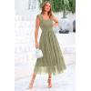imagePRETTYGARDEN Womens Summer Tulle Midi Dress Sleeveless Smocked Ruffle Flowy Mesh Dresses Party Wedding Guest SundressLight Green