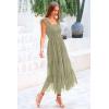 imagePRETTYGARDEN Womens Summer Tulle Midi Dress Sleeveless Smocked Ruffle Flowy Mesh Dresses Party Wedding Guest SundressLight Green