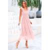 imagePRETTYGARDEN Womens Summer Tulle Midi Dress Sleeveless Smocked Ruffle Flowy Mesh Dresses Party Wedding Guest SundressLight Pink