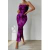 imagePRETTYGARDEN Womens Summer Wedding Guest Dress Strapless Tube Top Maxi Bodycon Long Floral Mesh Beach Vacation Party DressesFloral Purple