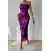 imagePRETTYGARDEN Womens Summer Wedding Guest Dress Strapless Tube Top Maxi Bodycon Long Floral Mesh Beach Vacation Party DressesFloral Purple