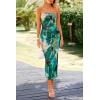 imagePRETTYGARDEN Womens Summer Wedding Guest Dress Strapless Tube Top Maxi Bodycon Long Floral Mesh Beach Vacation Party DressesPrint Green