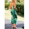 imagePRETTYGARDEN Womens Summer Wedding Guest Dress Strapless Tube Top Maxi Bodycon Long Floral Mesh Beach Vacation Party DressesPrint Green