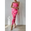 imagePRETTYGARDEN Womens Summer Wedding Guest Dress Strapless Tube Top Maxi Bodycon Long Floral Mesh Beach Vacation Party DressesPrint Pink