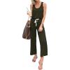 imagePRETTYGARDEN One Piece Jumpsuits for Women 2025 Summer Casual Drawstring Sleeveless Tank Romper Beach Vacation OutfitsZarmy Green