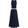 imagePRETTYGARDEN Skirt Sets Women 2 Piece Outfits 2025 Summer Casual Knit Tank Tops Flowy Midi Skirts Matching Vacation ClothesNavy