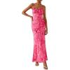 imagePRETTYGARDEN Womens Bodycon Maxi Dress 2025 Summer Floral Sundress Sleeveless Spaghetti Strap Cocktail Party DressPink Floral