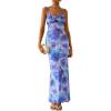 imagePRETTYGARDEN Womens Bodycon Maxi Dress 2025 Summer Floral Sundress Sleeveless Spaghetti Strap Cocktail Party DressPurple Orchid