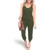 imagePRETTYGARDEN Womens Jumpsuit Casual Summer Romper 2025 Sleeveless Tank Lounge Cruise Airport Outfits Vacation ClothesArmy Green