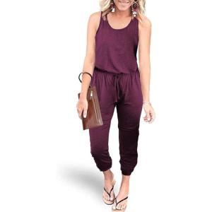imagePRETTYGARDEN Womens Jumpsuit Casual Summer Romper 2025 Sleeveless Tank Lounge Cruise Airport Outfits Vacation ClothesPurple