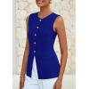 imagePRETTYGARDEN Blazer Vest Tops for Women Sleeveless Button Down Business Casual Outfits Work Suit Vests WaistcoatBlue