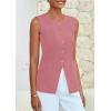 imagePRETTYGARDEN Blazer Vest Tops for Women Sleeveless Button Down Business Casual Outfits Work Suit Vests WaistcoatPink