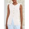 imagePRETTYGARDEN Blazer Vest Tops for Women Sleeveless Button Down Business Casual Outfits Work Suit Vests WaistcoatWhite