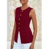 imagePRETTYGARDEN Blazer Vest Tops for Women Sleeveless Button Down Business Casual Outfits Work Suit Vests WaistcoatWine Red
