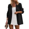 imagePRETTYGARDEN Blazers for Women Business Casual Outfits 2025 Fall Open Front Long Sleeve Suit Jackets Office Work ClothesBlack