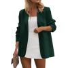 imagePRETTYGARDEN Blazers for Women Business Casual Outfits 2025 Fall Open Front Long Sleeve Suit Jackets Office Work ClothesDark Green