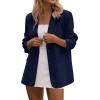 imagePRETTYGARDEN Blazers for Women Business Casual Outfits 2025 Fall Open Front Long Sleeve Suit Jackets Office Work ClothesNavy Blue