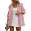 imagePRETTYGARDEN Blazers for Women Business Casual Outfits 2025 Fall Open Front Long Sleeve Suit Jackets Office Work ClothesPink