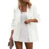imagePRETTYGARDEN Blazers for Women Business Casual Outfits 2025 Fall Open Front Long Sleeve Suit Jackets Office Work ClothesWhite