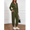 imagePRETTYGARDEN Long Sleeve Jumpsuits for Women Casual 2025 Fall Fashion Zip Up Pant Rompers One Piece Sweatsuits Travel OutfitsArmy Green