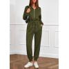 imagePRETTYGARDEN Long Sleeve Jumpsuits for Women Casual 2025 Fall Fashion Zip Up Pant Rompers One Piece Sweatsuits Travel OutfitsArmy Green