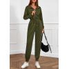imagePRETTYGARDEN Long Sleeve Jumpsuits for Women Casual 2025 Fall Fashion Zip Up Pant Rompers One Piece Sweatsuits Travel OutfitsArmy Green