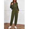 imagePRETTYGARDEN Long Sleeve Jumpsuits for Women Casual 2025 Fall Fashion Zip Up Pant Rompers One Piece Sweatsuits Travel OutfitsArmy Green