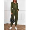 imagePRETTYGARDEN Long Sleeve Jumpsuits for Women Casual 2025 Fall Fashion Zip Up Pant Rompers One Piece Sweatsuits Travel OutfitsArmy Green