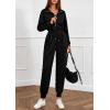 imagePRETTYGARDEN Long Sleeve Jumpsuits for Women Casual 2025 Fall Fashion Zip Up Pant Rompers One Piece Sweatsuits Travel OutfitsBlack