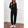 imagePRETTYGARDEN Long Sleeve Jumpsuits for Women Casual 2025 Fall Fashion Zip Up Pant Rompers One Piece Sweatsuits Travel OutfitsBlack